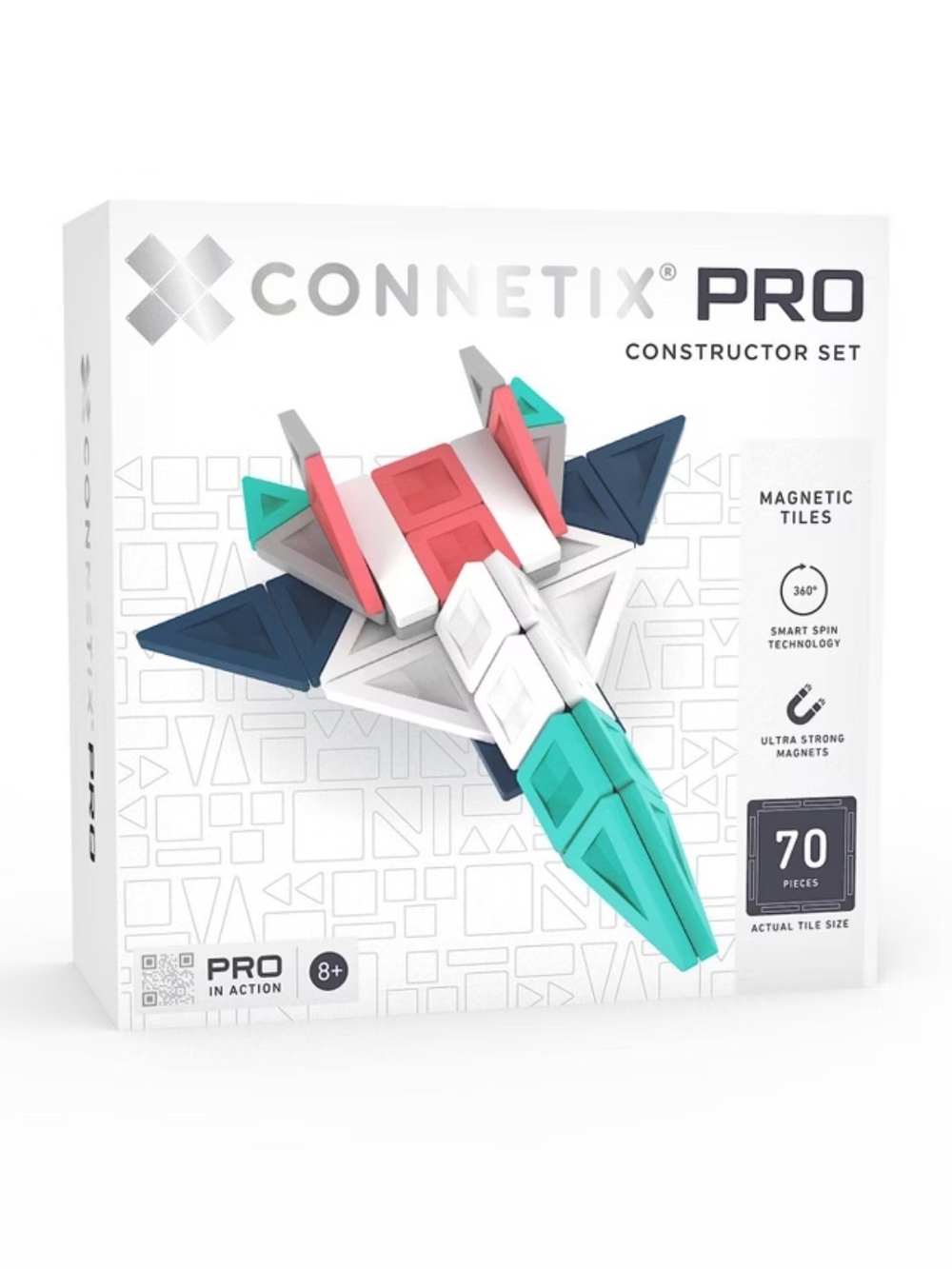 Pro 70-Piece Magnetic Constructor Set - Teal, Navy & Coral Sealed